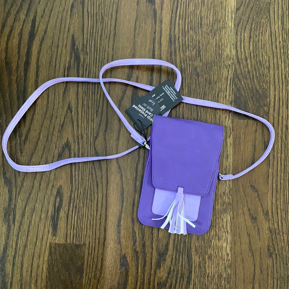 New purple Phone and card purse